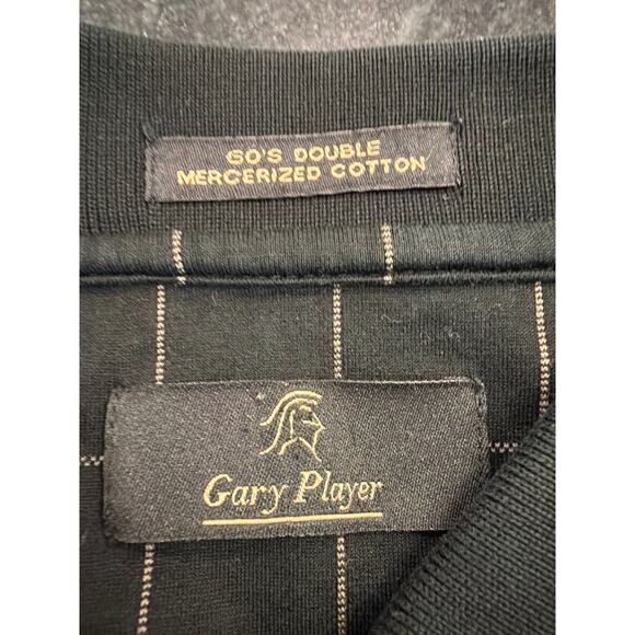 Gary Player 100% Cotton black windowpane Golf Polo LG - Picture 3 of 8